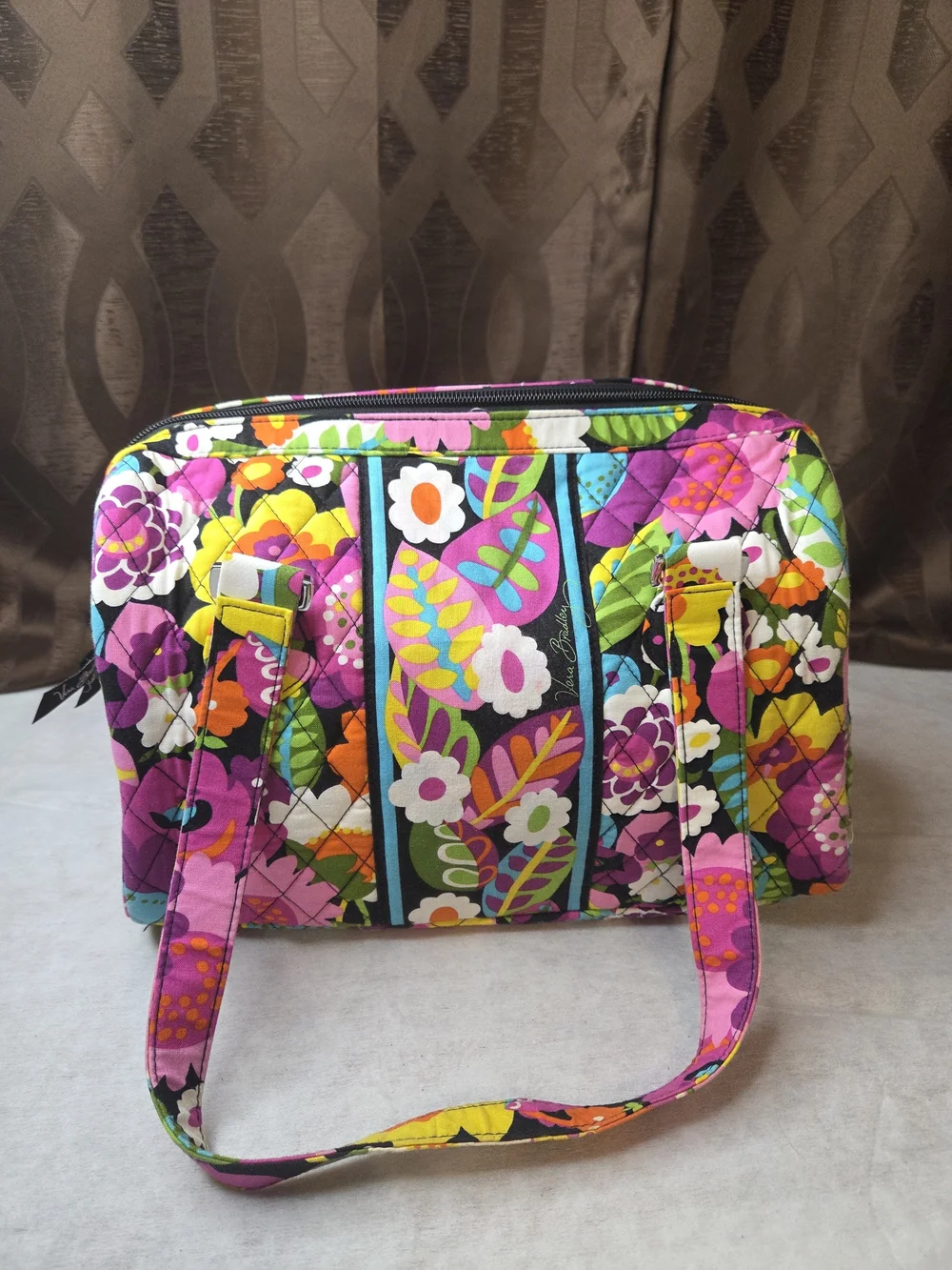 Vera Bradley Multicolor Floral Quilted Shoulder Bag - Purple Dominant